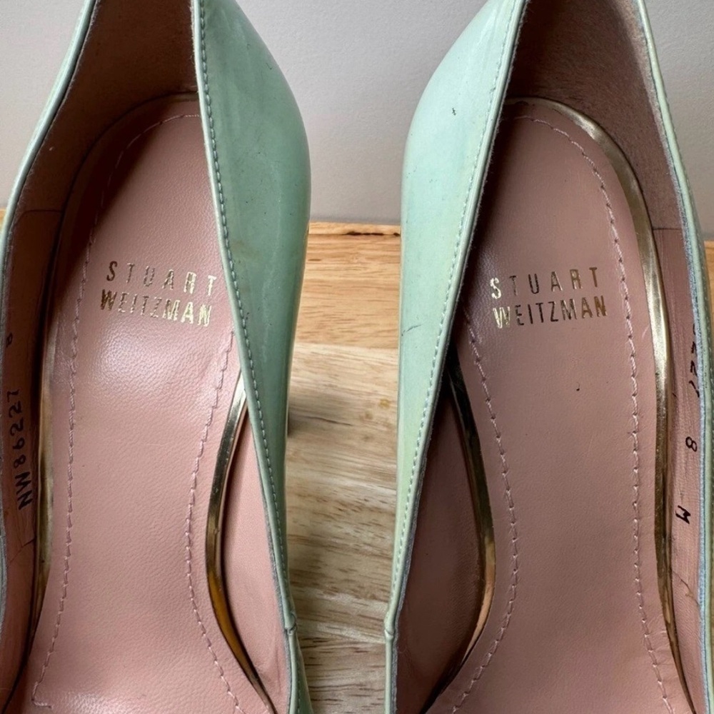 Stuart Weitzman Mint Green Patent Heels - Picture 6 of 9